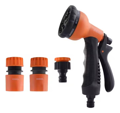 Pistola Manguera Jardin + Conectores Varias Funciones