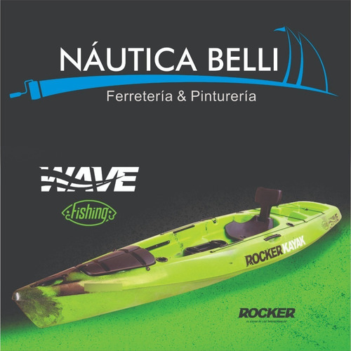 Imagen 8 de 10 de Kayak Rocker Wave Fishing Nuevo Para Pesca - Butaca - Pala