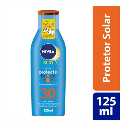 Protetor Solar Nivea Sun Protect & Bronze Fps30 125ml