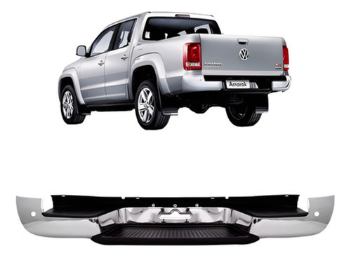 Envolvente Traseiro Amarok 10 A 17 Cromado Com Furo Sensor