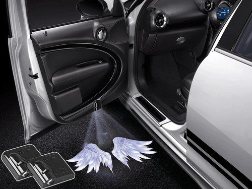 2 Luz Led Bienvenida Para Puerta Automovil Ala Angel Simbolo