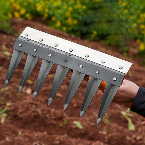 Garden Hoe Weeding Rake Manual Weeder Tool Hold 3 Dientes
