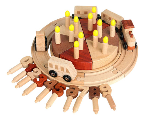 Tren De Madera Para Tartas De Cumpleaños, Juguete