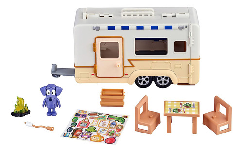 Bluey Caravan Adventure Playset, Con 2.5 Figura De Jean Luc