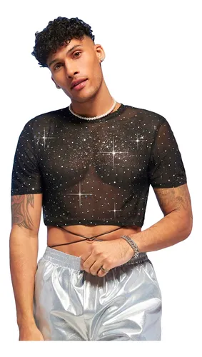 Top malla transparente sale