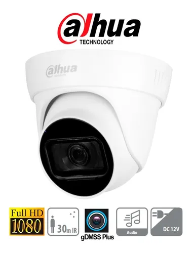 Cámara Domo Dahua De 2 Mp 30m 3.6m Audio + Accesorios