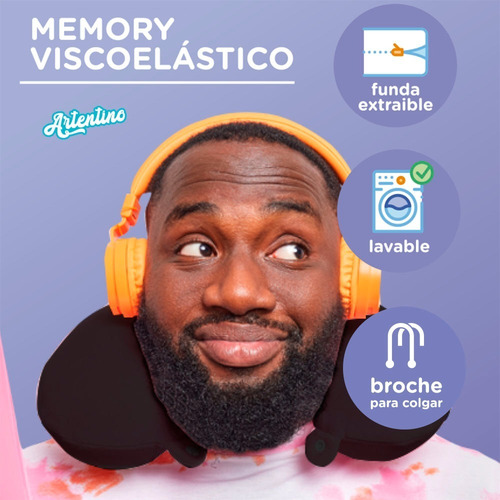 Imagen 3 de 7 de 3 Cuello De Viaje Almohada Inteligente Viscoelástica Memory