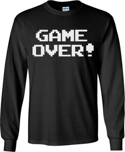 Game Over Playeras Manga Larga Para Hombre Y Mujer