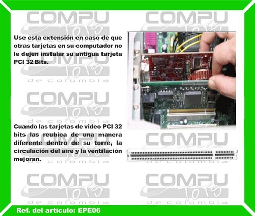 Imagen 3 de 6 de Extensor Pci Estandar Board Vieja Ref: Epe06 Computoys Sas