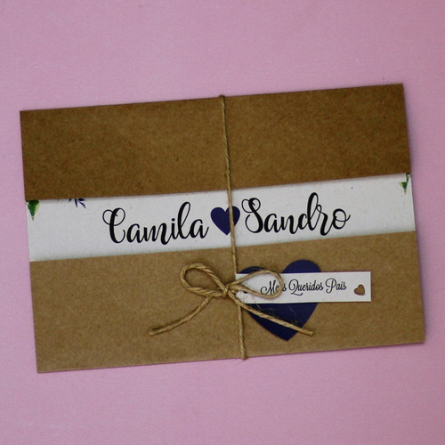 Imagem 4 de 6 de 55 Convite De Casamento Azul Barato Noivado Personalizado