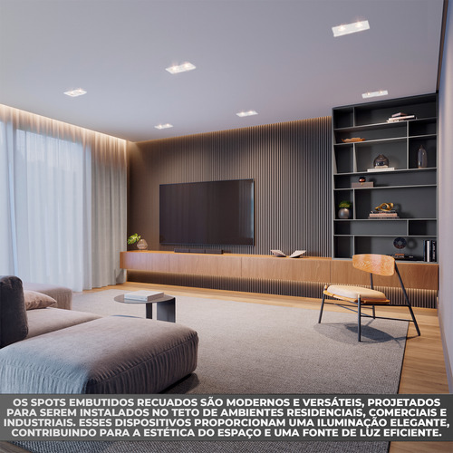 Spot Duplo De Embutir Ar70 + Lâmpada Led Ar70 4,8w