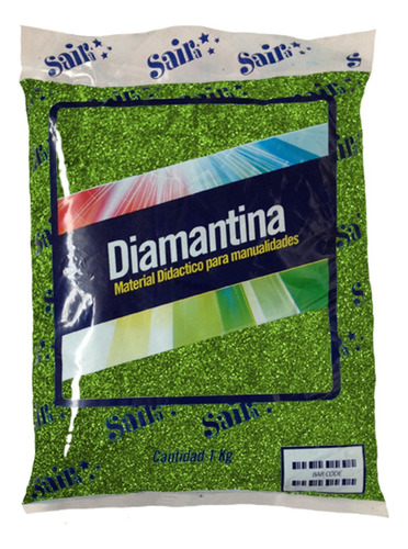 Diamantina Fina Saira 1 Kilo Color Verde Limón