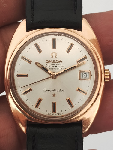 Relógio Omega Constellation Automático 168.017 Plaquê 1966 Marrom Dourado Dourado