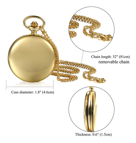 Oro Reloj Bolsillo Con Colgante Para Trajes Peaky Blinders