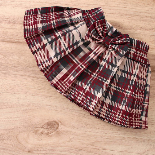 Suit Para Niñas Con Botones Abiertos Y Falda A Cuadros