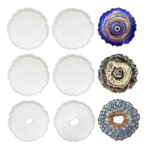 B 6 Piezas Molde De Silicona Para Posavasos De Resina