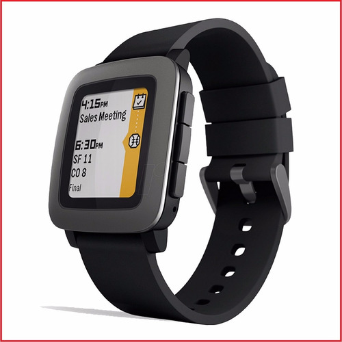 Smartwatch Pebble Time Negro Reloj Inteligente Apple Android