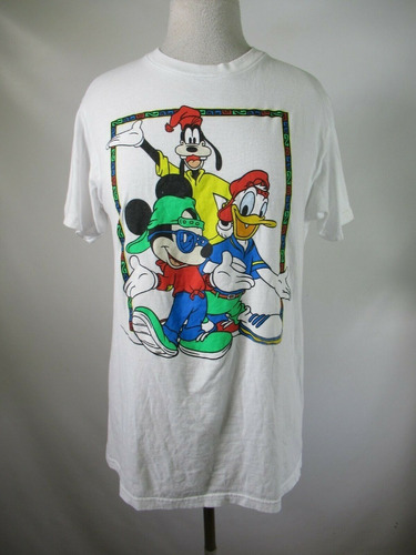 Camiseta Blanca Mickey Donald Disney Importada Usa Talla M