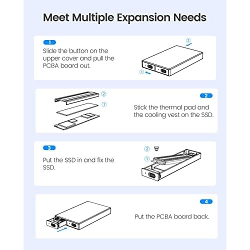 Carcasa Ssd M.2 Nvme Dual, Adaptador Usb C M2 Ssd M.2 P...