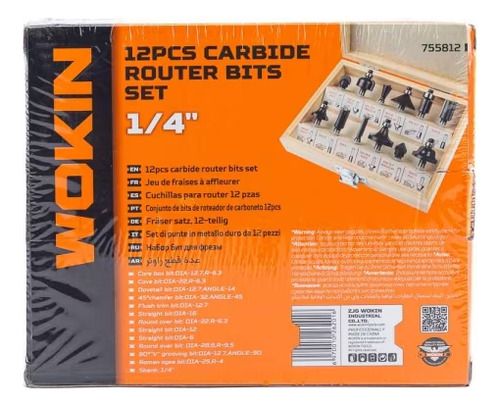 Set De Fresas 1/4 12 Piezas Para Router | Wokin