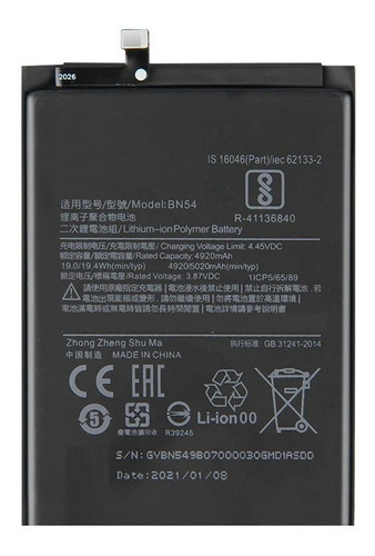 Batería Para Xiaomi Redmi 9 Bn54