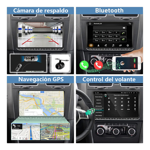 Cgq Pantalla Tactil Estereo Para Auto 2g + 32g Compatible Con Vw Polo Vento Bora Golf Jetta Mk6 Scirocco Caddy Es Sharan Touran Passat Skoda Seat