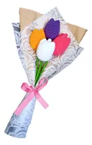 Comprar Ramo De Tulipanes Tejido A Crochet. Regalo 