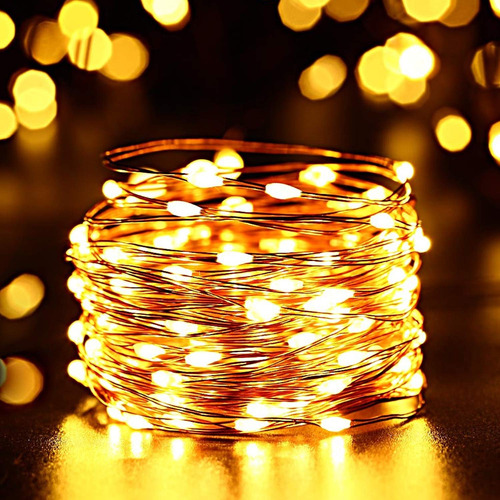 Cadena Luces Solares, 22 Metros 200 Led 8 Modos De Solar