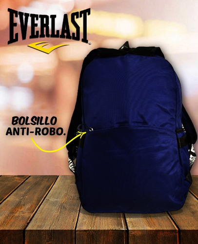 Imagen 3 de 7 de Mochila Everlast Hombre Mujer Urbana Antirrobo Mochila Cuota