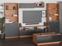 Comprar Modular Mesa Tv + 2 Bibliotecas + Repisa + Mesa Ratona Rack