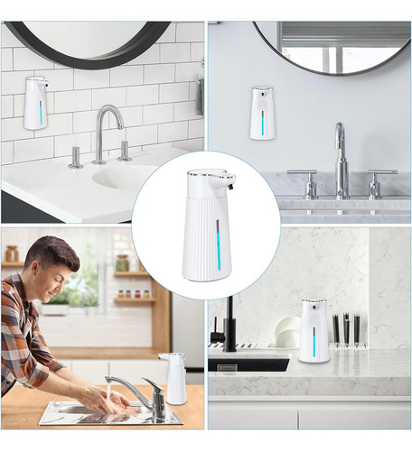 Dispensador De Jabon Automático,despachador De Jabon Liquido Con Cable Usb,sensor Ir Inteligente 2 Modos,impermeable Y Ajustable,jaboneras Para Baño Liquido De 400ml Sin Contacto,para Baño,cocina