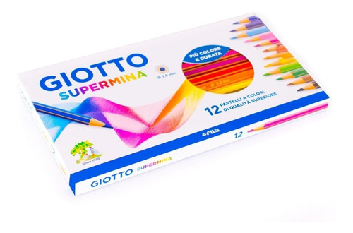 Lapices De Color Giotto Supermina X12 Colores Mina De 3,8mm