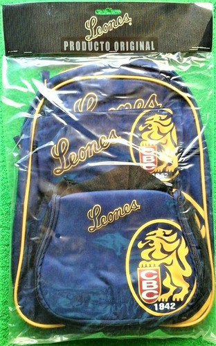 Combo Morral Leones Con Cartuchera Y Lonchera Original