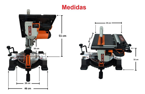Sierra Circular E Ingleteadora De Mesa 2 En 1 De 10 Pulgada