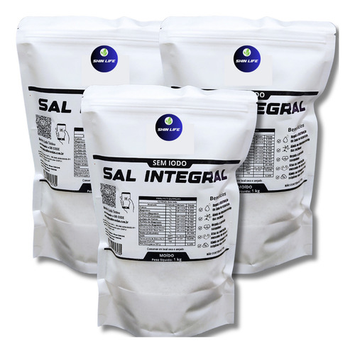 Sal Marinho Integral Sem Iodo 3kg Mossoro (moído) Nl