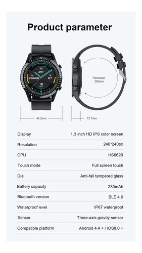 Para Teléfono Bluetooth Reloj Inteligente Hombres