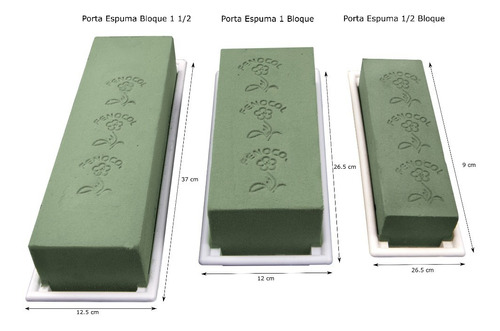 Imagen 2 de 2 de Caja De Porta Espuma Floral De 1/2 Bloque