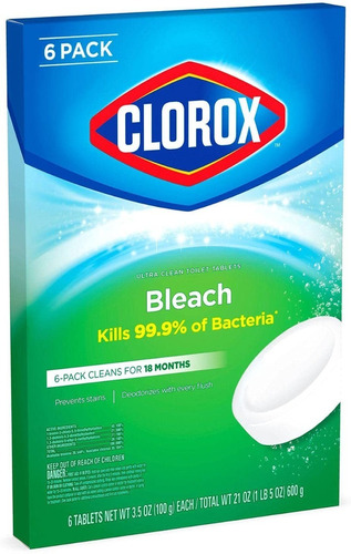 Tabletas Limpiadoras Para Inodoro Clorox 6 Unidades 600 G