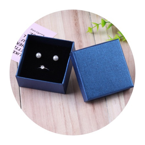 Imagen 1 de 4 de Set 12 Cajas Azul De Regalo, Exhibidor Joyas 7x7cm.