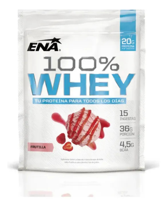 Proteína Whey ENA Sport 100% Sabor Frutilla, 540g