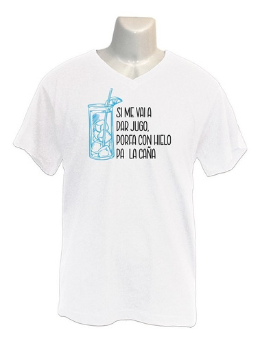 Imagen 1 de 2 de Polera Jugo Con Hielo - Cuello V - Borrachera - Fiesta