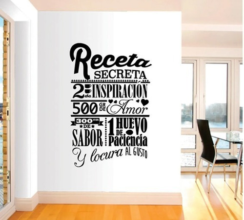 Vinil Decorativo Frase Receta Secreta 