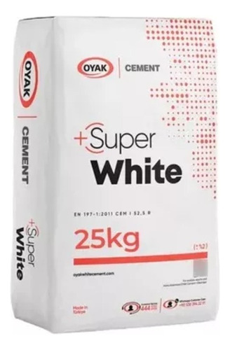 Cemento Blanco Estructural Oyak, Cemento Portland X 25kg 