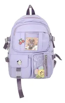 Comprar Linda Mochila Escolar Lona Alfiler Bonita Estetica Moda Tipo