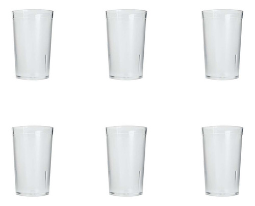 Juego 6 Vasos De Policarbonato 295 Ml / 10 Oz Vencort Color Transparente