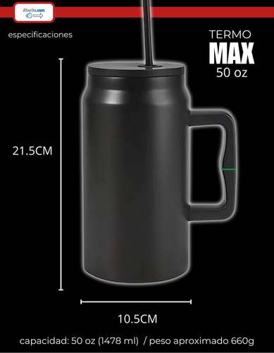 Termo De Acero Inoxidable 1478ml Vaso Botella Frio Calor 25p