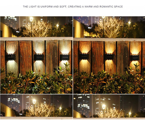 Lámpara De Pared Solar Con 6 Luces Led Automáticas Para Exte