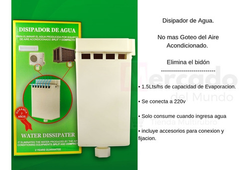 Disipador Agua Condensación Aire Acondicionado Split Bomba