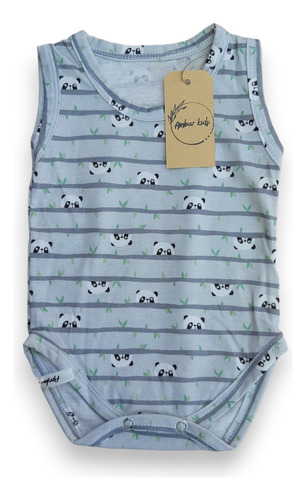 Body Musculosa Panda Gris Unisex Ambar Kids