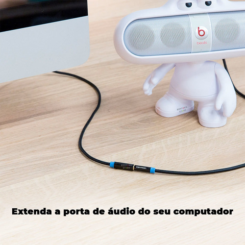 Cabo Extensor Extensao P2 Macho Femea Fone Audio 1m Vention